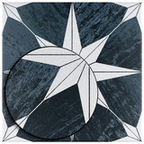 Merola Tile Cassis Stella Black Night 9-3/4 in. x 9-3/4 in. Porcelain Floor and Wall Tile (10.88 sq. ft./Case)
