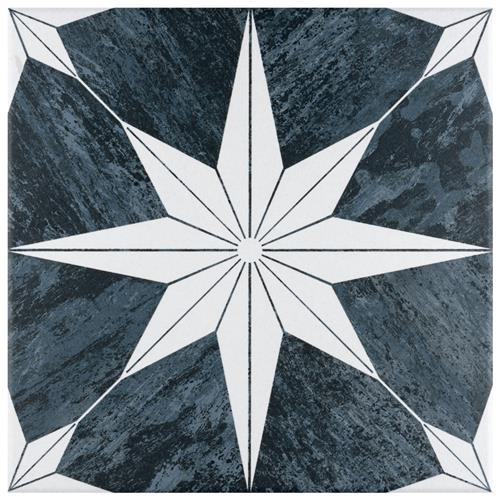 Merola Tile Cassis Stella Black Night 9-3/4 in. x 9-3/4 in. Porcelain Floor and Wall Tile (10.88 sq. ft./Case)