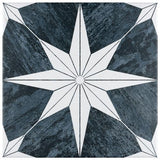 Merola Tile Cassis Stella Black Night 9-3/4 in. x 9-3/4 in. Porcelain Floor and Wall Tile (10.88 sq. ft./Case)