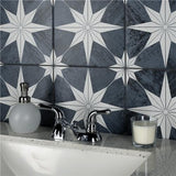 Merola Tile Cassis Stella Black Night 9-3/4 in. x 9-3/4 in. Porcelain Floor and Wall Tile (10.88 sq. ft./Case)