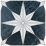 Merola Tile Cassis Stella Black Night 9-3/4 in. x 9-3/4 in. Porcelain Floor and Wall Tile (10.88 sq. ft./Case)