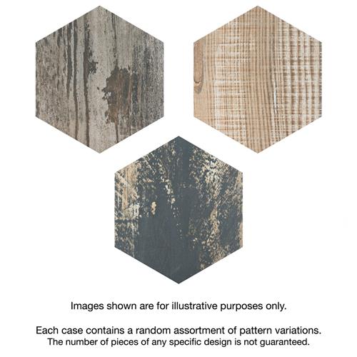Merola Tile Gaugin Hex Catan Shadow 8-5/8 in. x 9-7/8 in. Porcelain Floor and Wall Tile (11.56 sq. ft. per case)