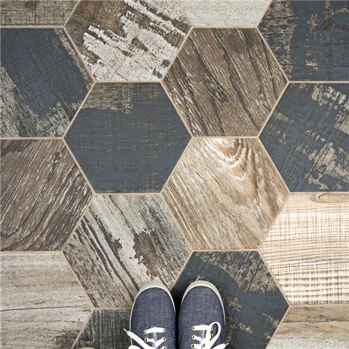 Merola Tile Gaugin Hex Catan Shadow 8-5/8 in. x 9-7/8 in. Porcelain Floor and Wall Tile (11.56 sq. ft. per case)