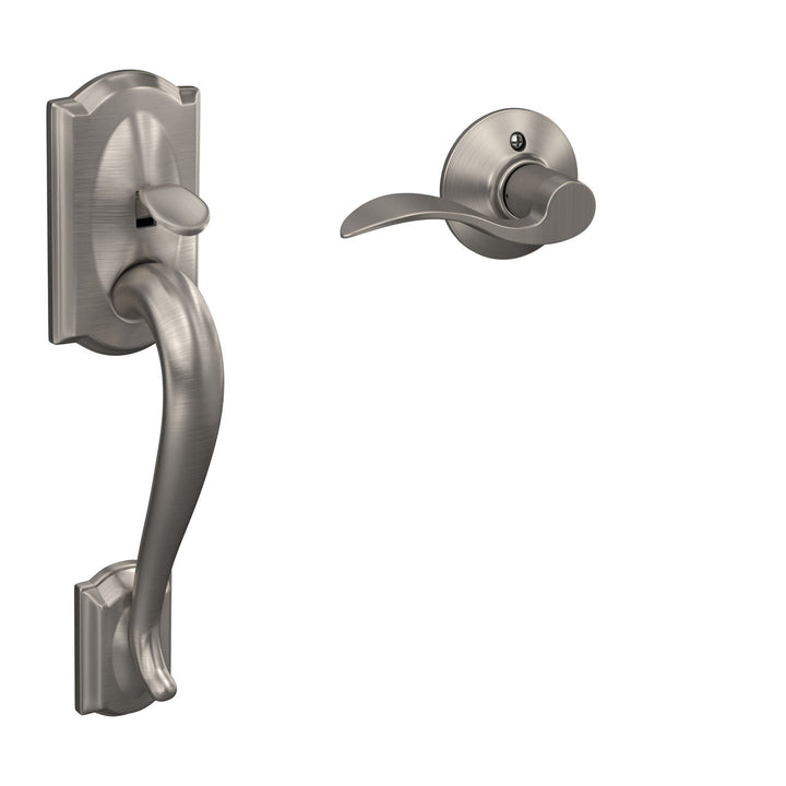 Schlage Camelot Aged Bronze Entry Door Handle with Right-Handed Accent Lever