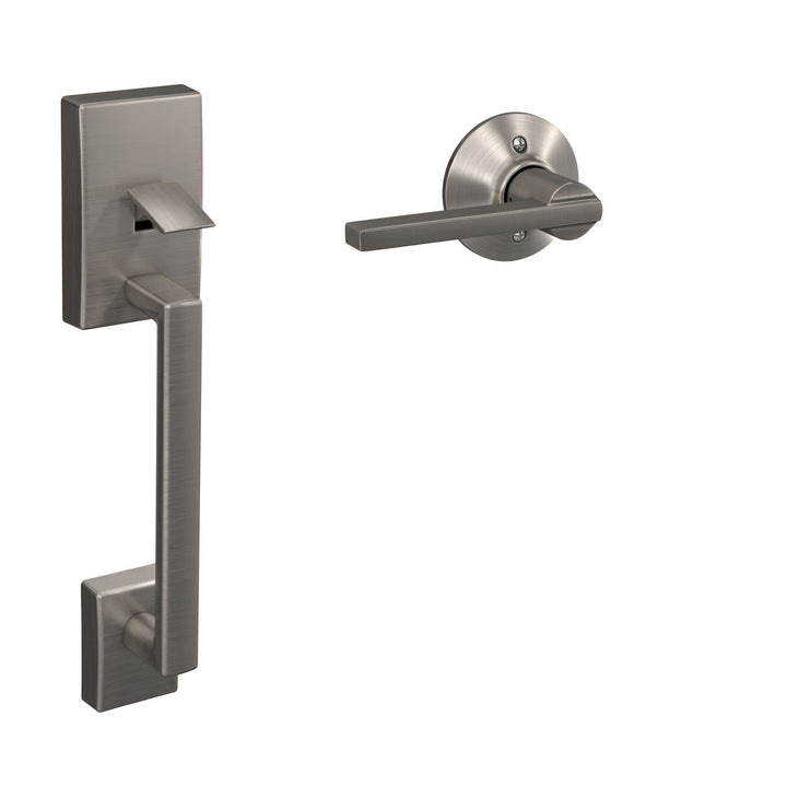 Schlage Century Satin Nickel Entry Door Handle with Latitude Lever