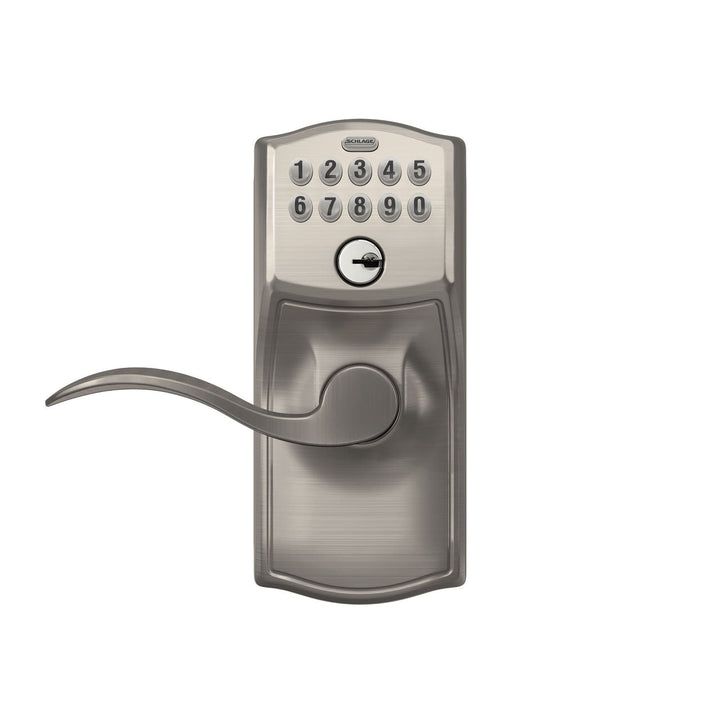 Schlage Camelot Aged Bronze Electronic Door Lock with Accent Lever, Flex Lock