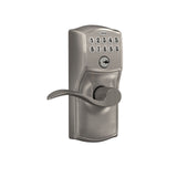 Schlage Camelot Aged Bronze Electronic Door Lock with Accent Lever, Flex Lock