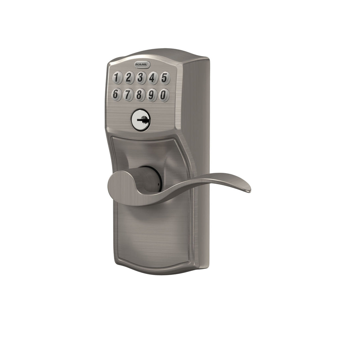 Schlage Camelot Aged Bronze Electronic Door Lock with Accent Lever, Flex Lock