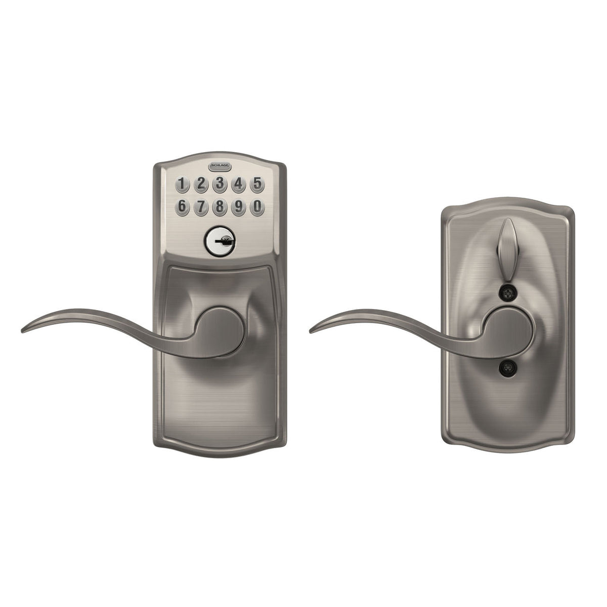 Schlage Camelot Aged Bronze Electronic Door Lock with Accent Lever, Flex Lock