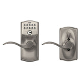 Schlage Camelot Aged Bronze Electronic Door Lock with Accent Lever, Flex Lock