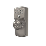 Schlage Camelot Satin Nickel Electronic Keypad Door Lock with Georgian Knob and Flex Lock