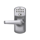 Schlage Plymouth Satin Chrome Keypad Lever with Elan Lever, Flex Lock (FE595PLYFFFELA)