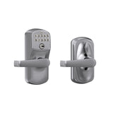 Schlage Plymouth Satin Chrome Keypad Lever with Elan Lever, Flex Lock (FE595PLYFFFELA)