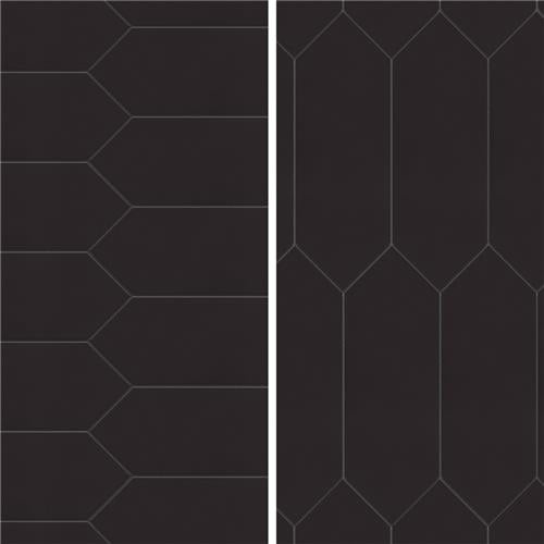 Merola Tile Kite Black 4 in. x 11-3/4 in. Porcelain Floor and Wall Subway Tile (11.81 sq. ft. / Case)