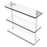 Allied Brass 3-Tier Clear Glass Bathroom Shelf with Towel Bar, Antique Bronze, 16 in L x 18 in H x 5 in W