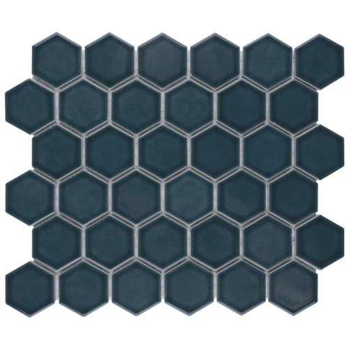 Tribeca 2 in. Hex Glacier Blue 12-5/8 in. x 11-1/8 in. Porcelain Mosaic Floor and Wall Tile (9.96 sq. ft./Case)