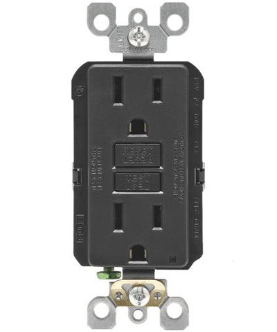 Leviton 15 Amp Self-Test SmartlockPro Slim Duplex GFCI Outlet, White