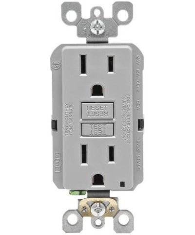 Leviton 15 Amp Self-Test SmartlockPro Slim Duplex GFCI Outlet, White