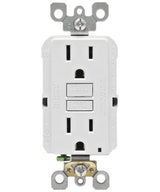 Leviton 15 Amp Self-Test SmartlockPro Slim Duplex GFCI Outlet, White