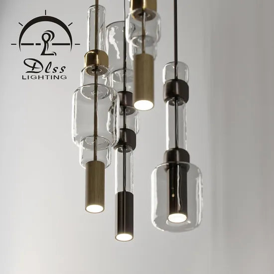 DLSS GU10 Modern Bead Style Pendant Light Chandelier for Bedroom