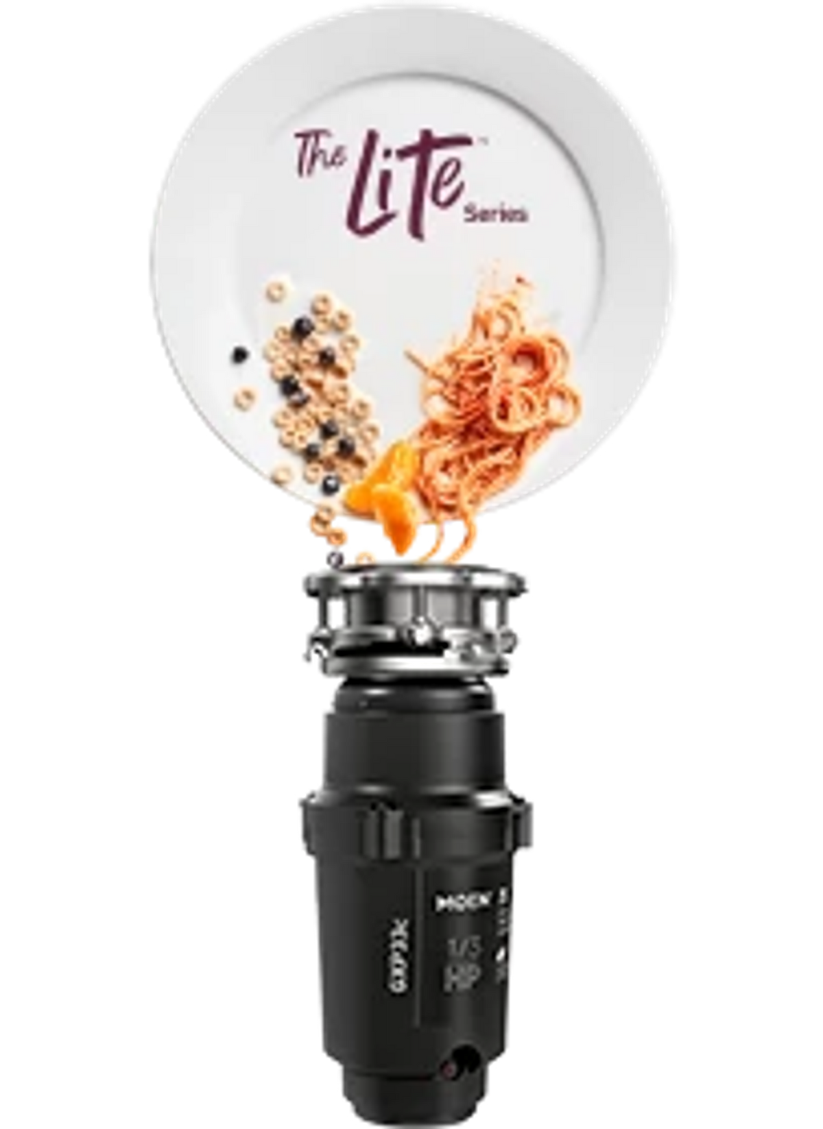 MOEN Lite Series 1/3 HP Continuous Feed Garbage Disposal with Power Cord and Universal Mount