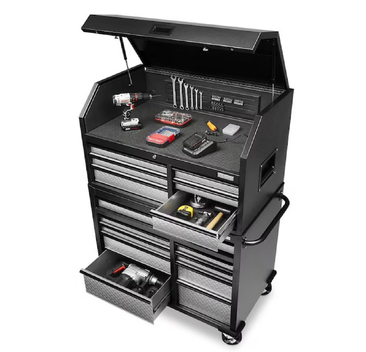 Gladiator Premier 41-in W x 63-in H 15 Friction Stainless Steel Tool Chest Combo (Silver)