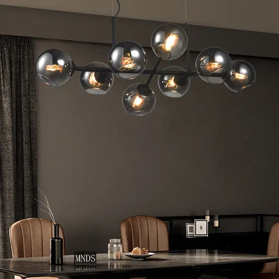 DLSS LIGHTING Glass Iron E27 Fixture Shade Lamp Chandelier for Indoor Hotel Pendant Lighting