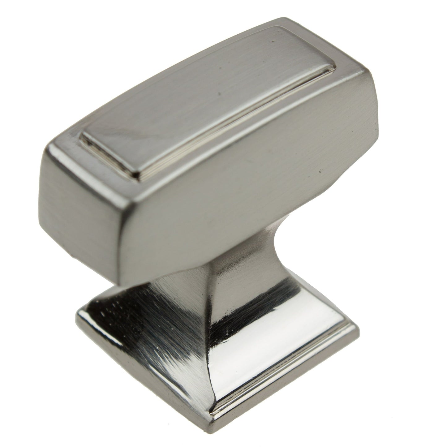 GlideRite 1-1/8 in. Transition Style Rectangle Cabinet Knob, Satin Nickel, Pack of 25