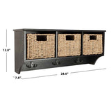 Safavieh Finley Hanging 3 Basket Wall Rack (Black) - 28" x 7.8" x 12"