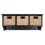Safavieh Finley Hanging 3 Basket Wall Rack (Black) - 28" x 7.8" x 12"