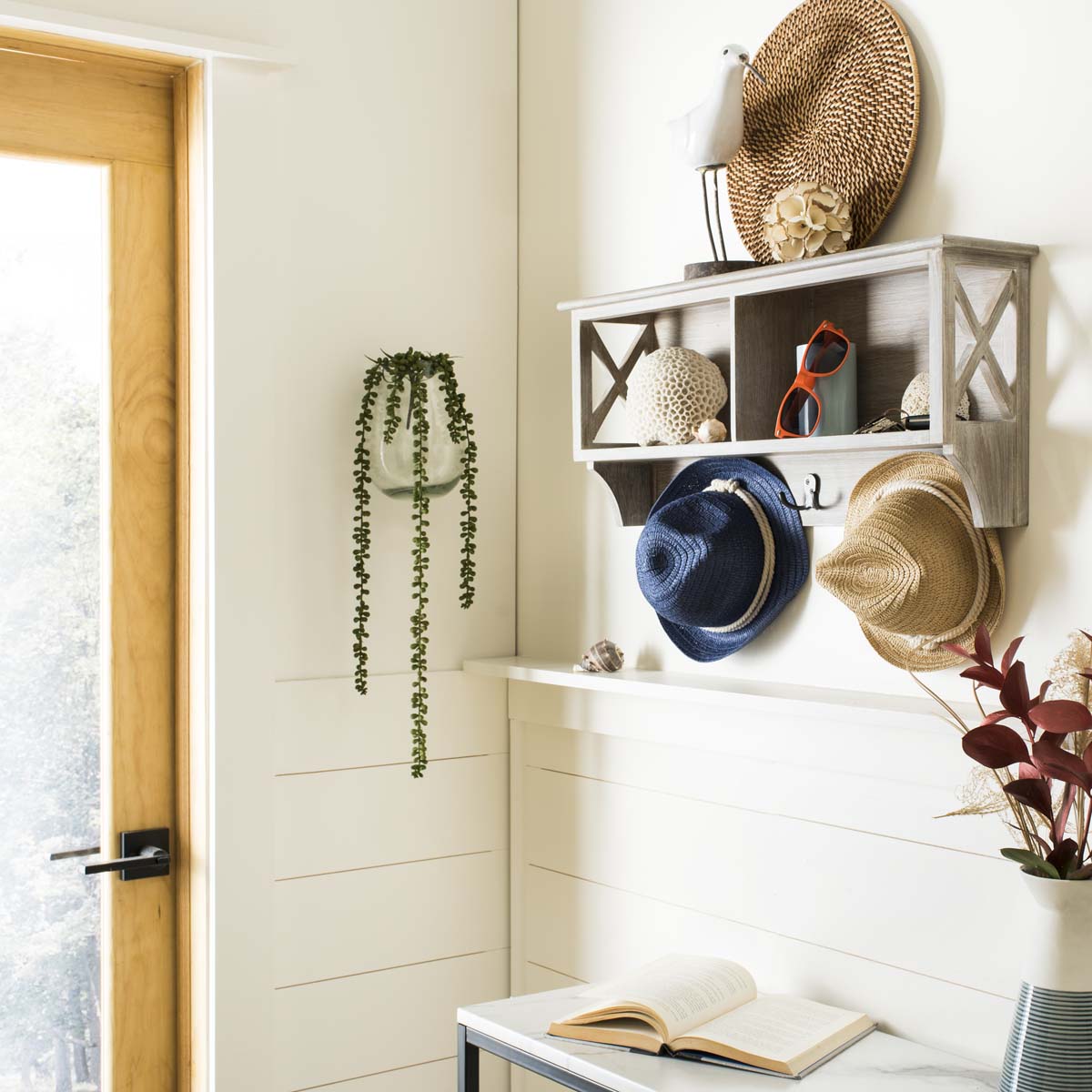 Safavieh Freya Hanging Storage Wall Rack (Gray) - 28 x 5.9 x 12 in