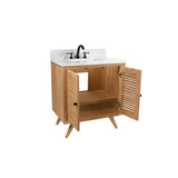 Avanity Harper 30-in Natural Teak Bathroom Vanity Cabinet