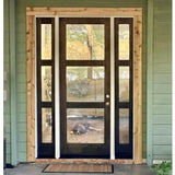 Krosswood Doors 36 in. x 80 in. Contemporary Hemlock 3-Lite Clear Glass Unfinished Exterior Wood Door Slab