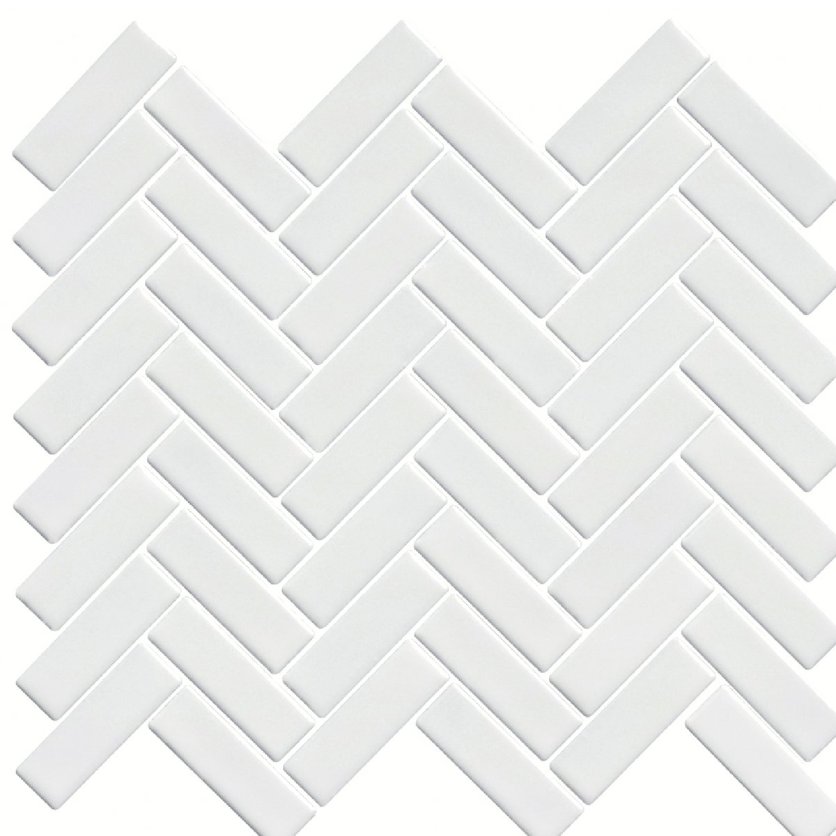 Herringbone Gloss White Porcelain Mosaic Wall and Floor TileBasketweave Matte White with Black Porcelain Mosaic Wall and Floor Tile