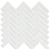 Herringbone Gloss White Porcelain Mosaic Wall and Floor TileBasketweave Matte White with Black Porcelain Mosaic Wall and Floor Tile