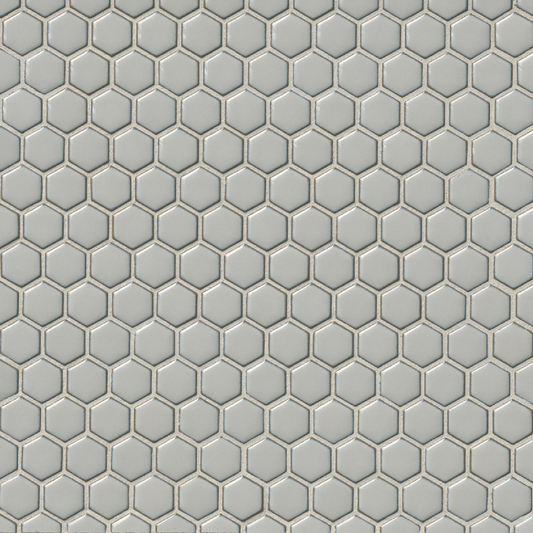 Hex Gloss Moss Porcelain Mosaic Wall and Floor Tile - 1 in.