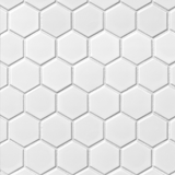 Hex Matte White Porcelain Mosaic Wall and Floor Tile - 2 x 2 in.