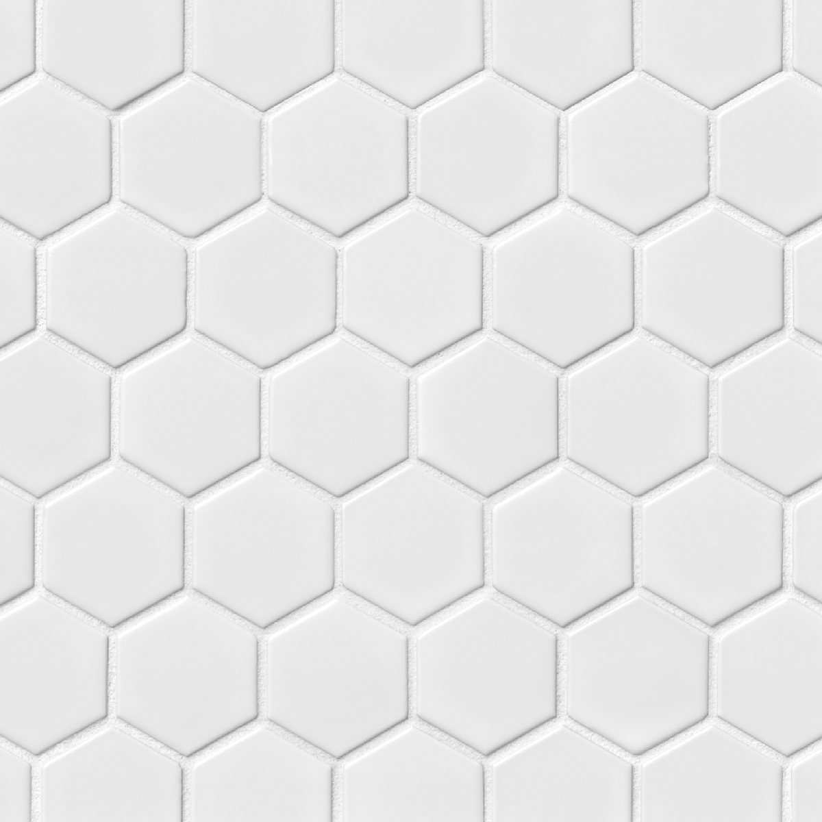 Hex Gloss White Porcelain Mosaic Tile - 2 x 2 in.