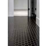 Hex Matte Black Porcelain Mosaic Wall and Floor Tile - 2 x 2 in.