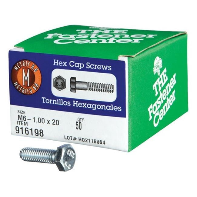 Hillman M6-1.00 mm x 20 mm Heat-Treated Steel Hex Head Cap Screws, 50-Pack