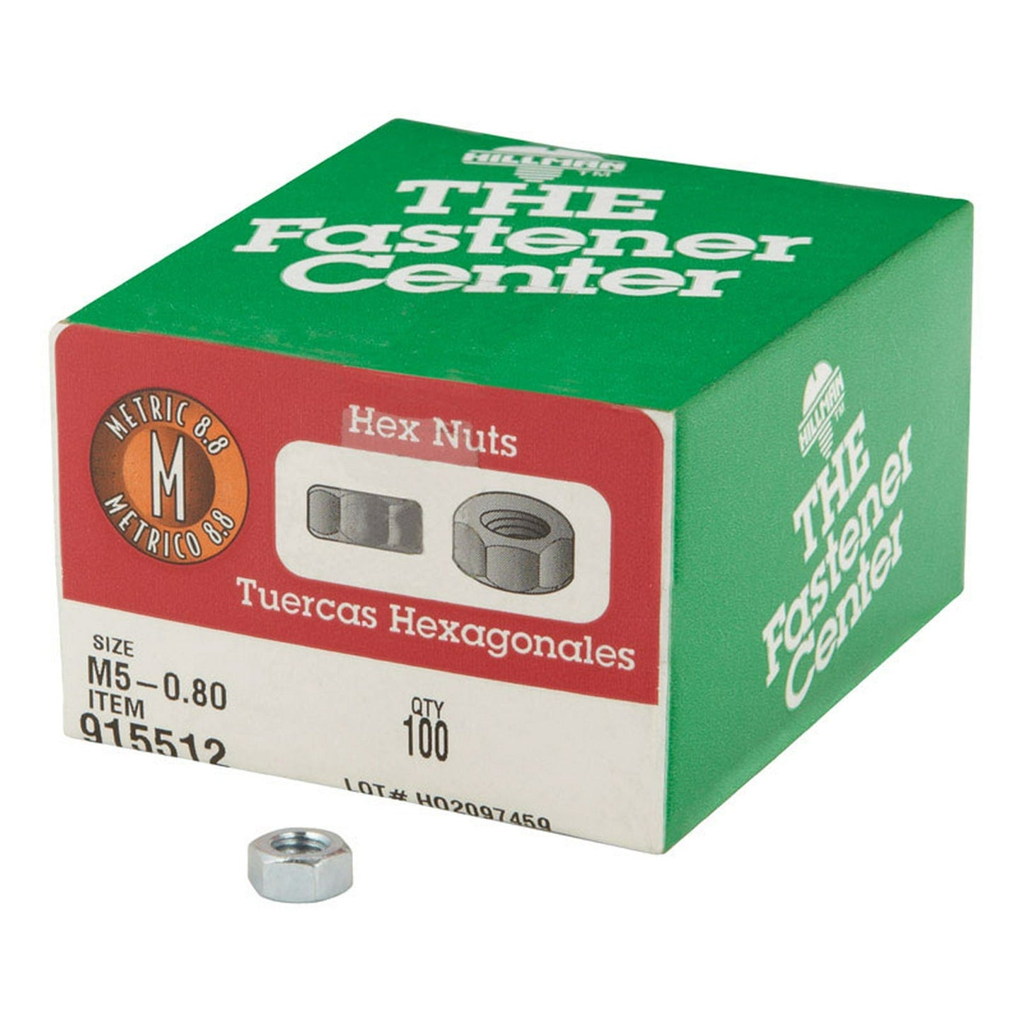 Hillman M5-0.80 mm Zinc-Plated Steel Metric Hex Nut, 100-Pack