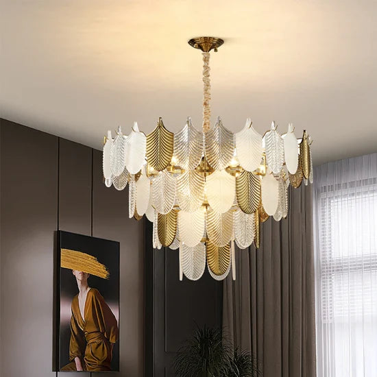 DLSS LIGHTING Home Decor Indoor Luxury Lights Glass Suspended Pendant Light Chandeliers