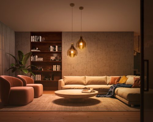 Philips Hue White A19 LED 60W Equivalent Dimmable Smart Wireless Lighting Starter Kit (4 Bulbs + Bridge)