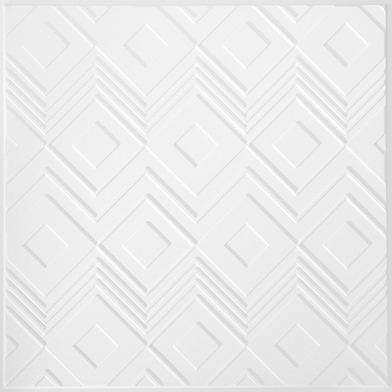 Armstrong Ceilings 24-in x 24-in Tango 6-Pack White Patterned 15/16-in Drop Acoustic Panel Ceiling Tiles