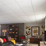 Armstrong Ceilings 24-in x 24-in Classic Fine Textured, Angled Tegular 15/16 Edge, 12-Pack White Acoustic Panel Ceiling Tiles (954)