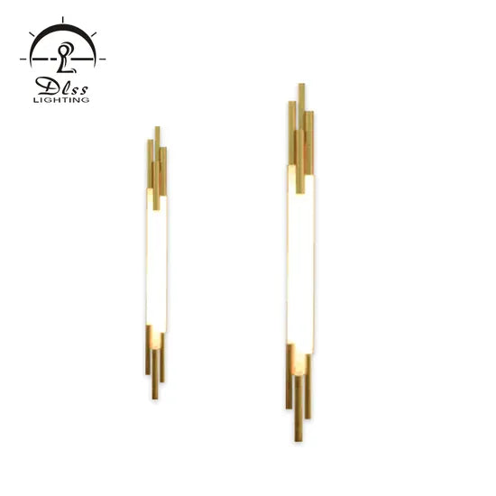 DLSS Lighting Iron Glass Tube Gold Chandelier LED Light pendant Light