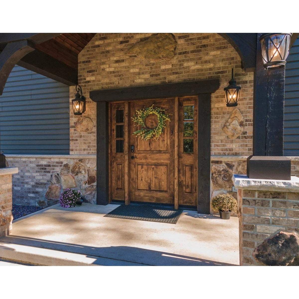 Krosswood Doors 30 in. x 96 in. Rustic Knotty Alder Top Rail Arch Left-Hand Inswing Unfinished Wood Prehung Front Door