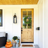 Krosswood Doors 32 in. x 80 in. Rustic Knotty Alder 4-Lite Clear Glass 2-Panel Unfinished Wood Front Door Slab