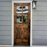 Krosswood Doors 32 in. x 80 in. Rustic Knotty Alder 4-Lite Clear Glass 2-Panel Unfinished Wood Front Door Slab