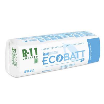 Knauf Insulation EcoBatt R-11 Unfaced Fiberglass Insulation Batts, 3.5 in x 15.25 in x 105 in, 177.92 sq ft, 15 Bags